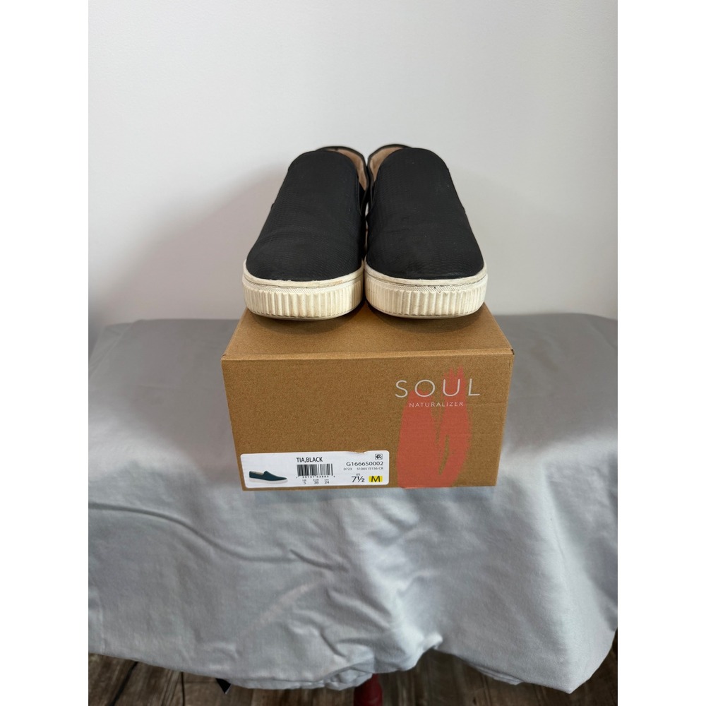 Soul Naturalizer Tia Black Slip On Platform Sneakers Women 7.5 M Minimalist